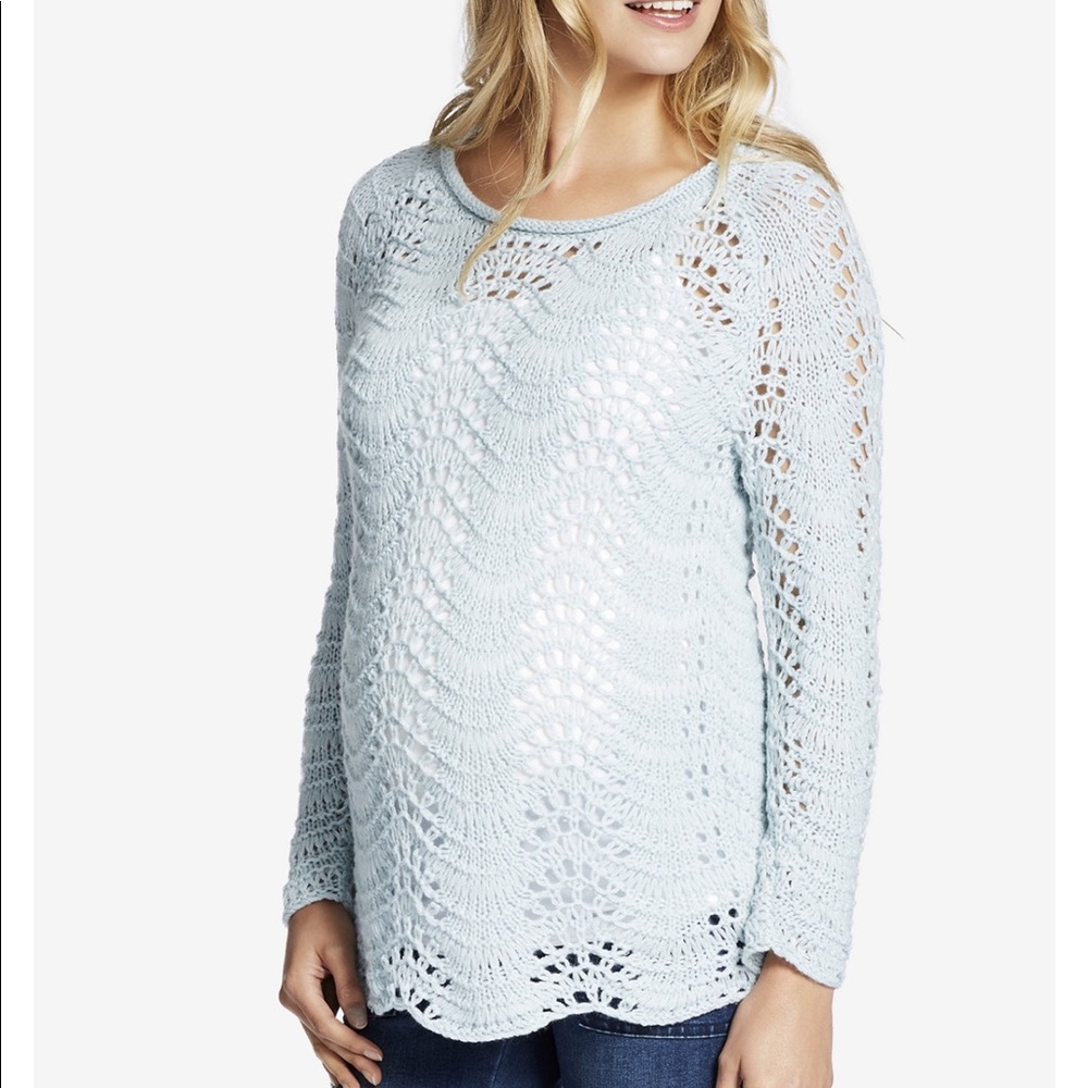 Jessica Simpson soft maternity crochet sweater M
